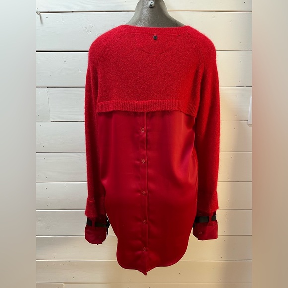 RUDSAK – Red Wool & Mohair Sweater with Leather Details – Size P/ - Picture 10 of 13